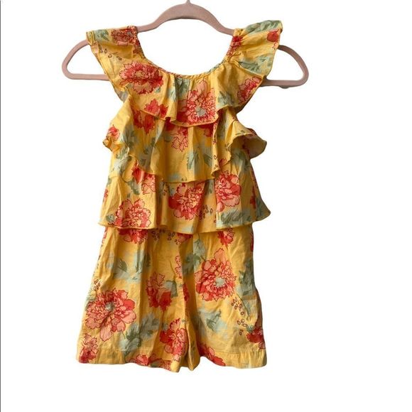 Peek Yellow Floral Ruffle Romper SO CUTE 🥰 - Picture 1 of 4